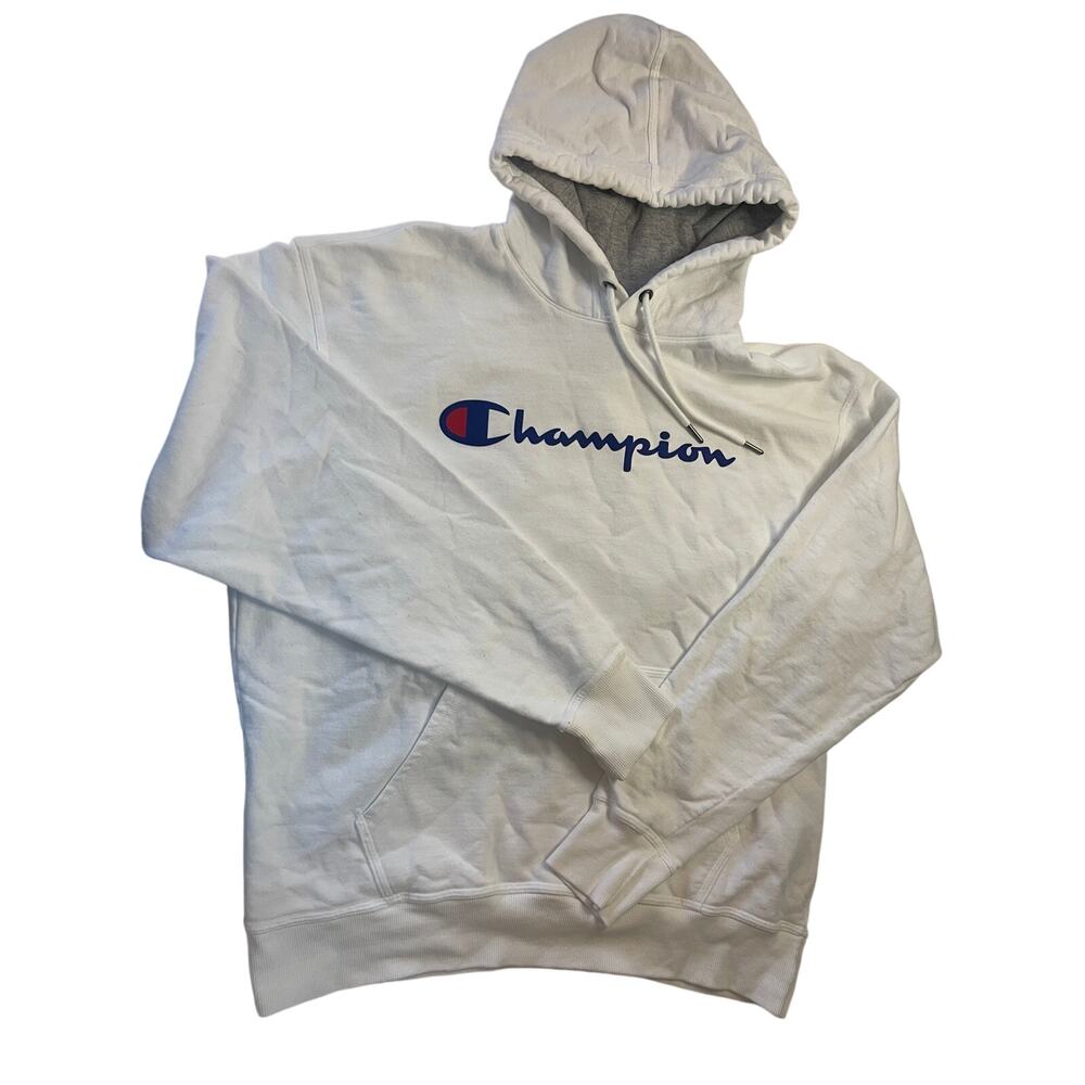 Champion Authentic Athleticwear Hoodie Sweatshirt Spellout Logo Mens Large